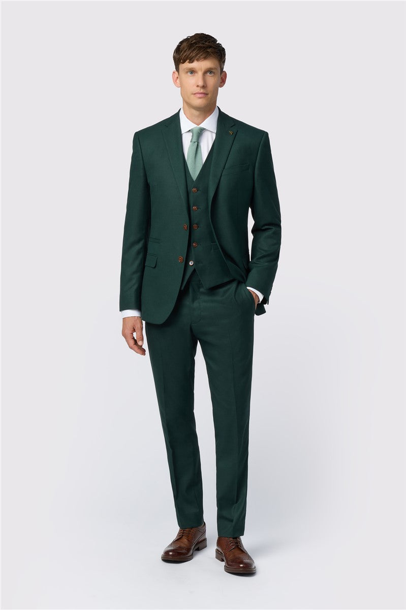 Slim Fit Deep Green Texture Suit