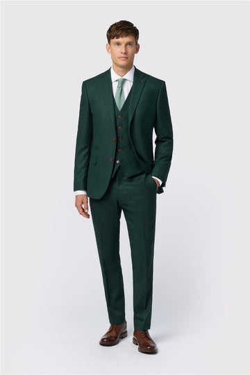 Slim Fit Deep Green Texture Suit