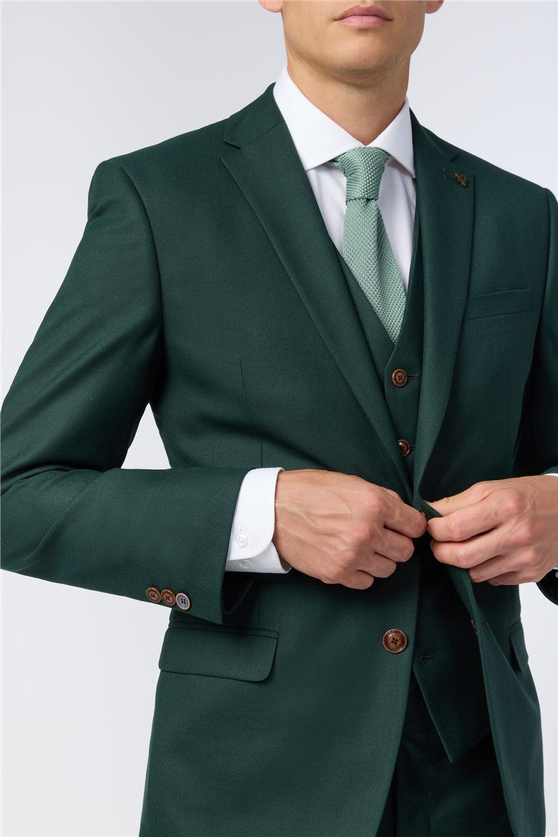 Slim Fit Deep Green Texture Suit